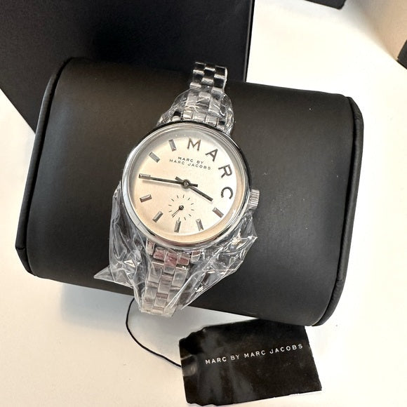 Marc Jacobs Sally White Dial Silver Steel Strap Watch for Women - MBM8642
