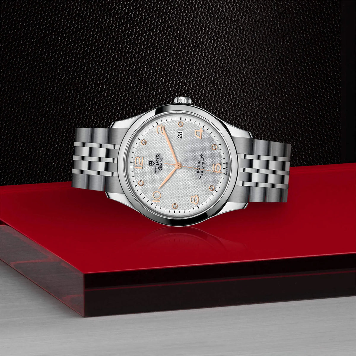 Tudor 1926 Automatic Diamonds Silver Dial Silver Steel Strap Watch for Men - M91650-0003
