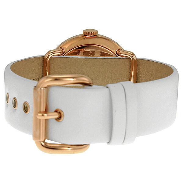 Marc Jacobs Amy White Dial White Leather Strap Watch for Women - MBM1180