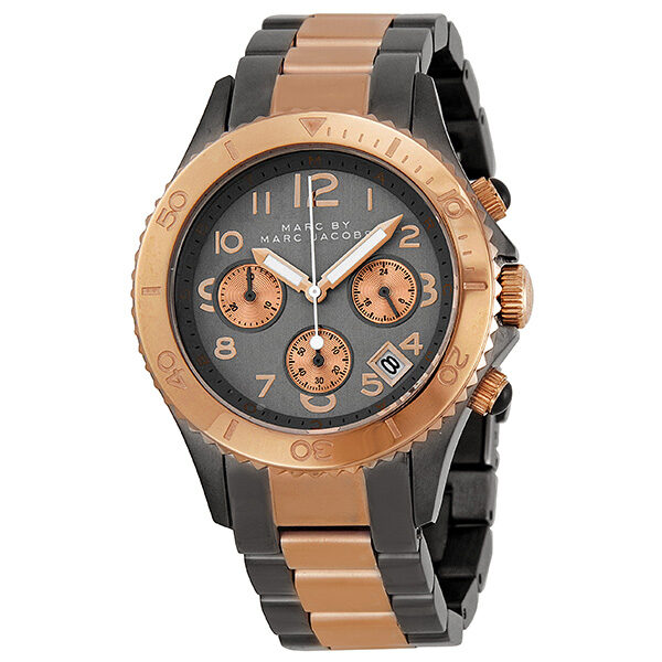 Marc Jacobs Marc Chronograph Grey Dial Two Tone Steel Strap Watch for Men - MBM3157