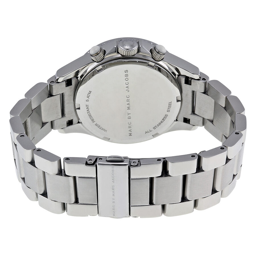 Marc Jacobs Marc Chronograph Silver Dial Silver Steel Strap Watch for Men - MBM3155
