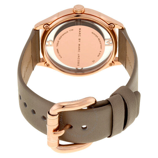 Marc Jacobs Tether Grey Dial Grey Leather Strap Watch for Women - MBM1375