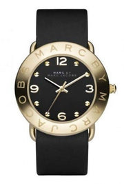 Marc Jacobs Amy Black Dial Black Leather Strap Watch for Women - MBM1154