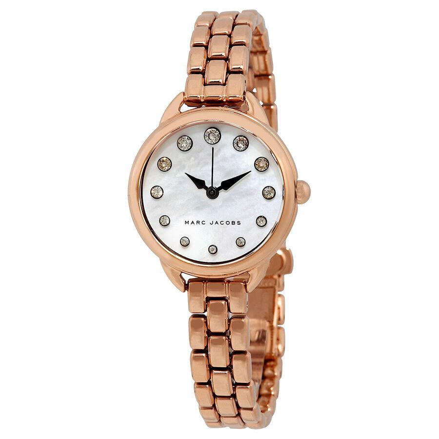 Marc Jacobs Betty Mother of Pearl White Dial Rose Gold Steel Strap Watch for Women - MJ3511