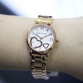Marc Jacobs Classic White Dial Rose Gold Steel Strap Watch for Women - MJ3592