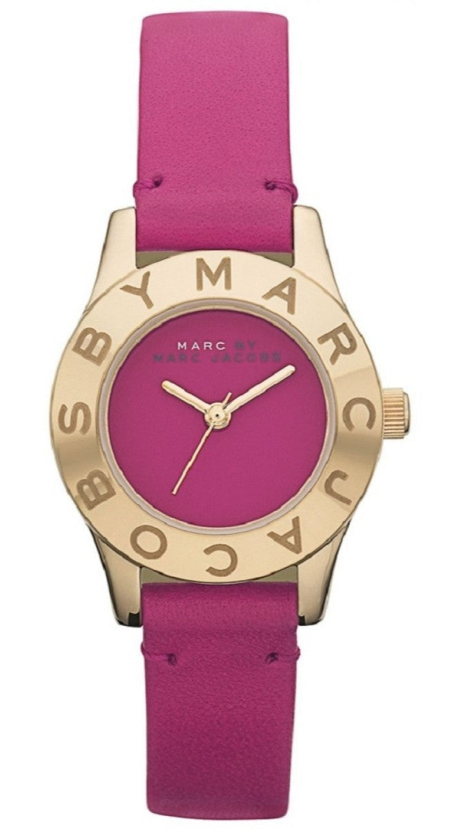Marc Jacobs Purple Dial Purple Leather Strap Watch for Women - MBM1209