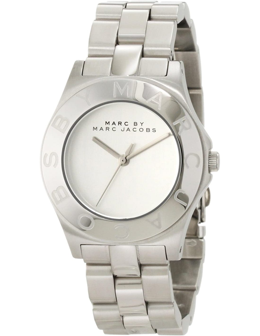 Marc Jacobs Blade Chronograph Silver Dial Silver Steel Strap Watch for Women - MBM3125