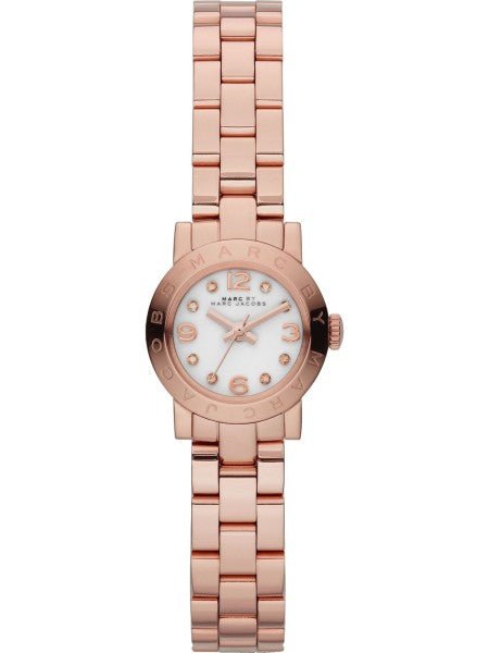 Marc Jacobs Amy White Dial Rose Gold Steel Strap Watch for Women - MBM8613