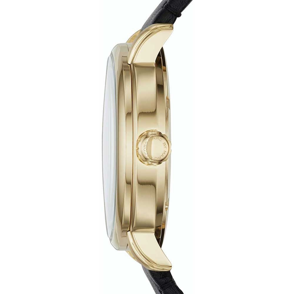 Marc Jacobs Fergus White Dial Black Leather Strap Watch for Men - MBM5081