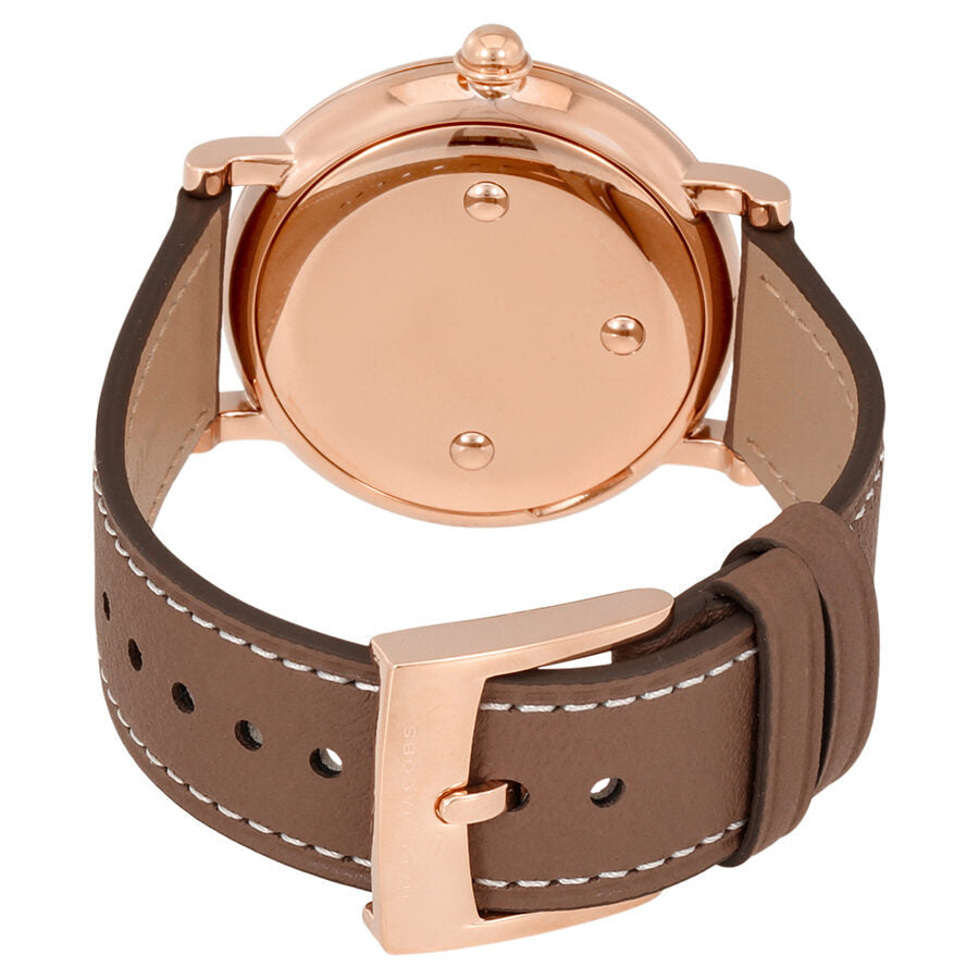 Marc Jacobs Roxy White Dial Cement Brown Leather Strap Watch for Women - MJ1533
