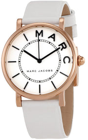 Marc Jacobs Roxy White Dial White Leather Strap Watch for Women - MJ1562