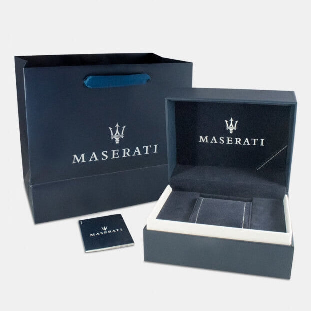 Maserati SFIDA Chronograph Black Dial Silver Steel Strap Watch For Men - R8853140005
