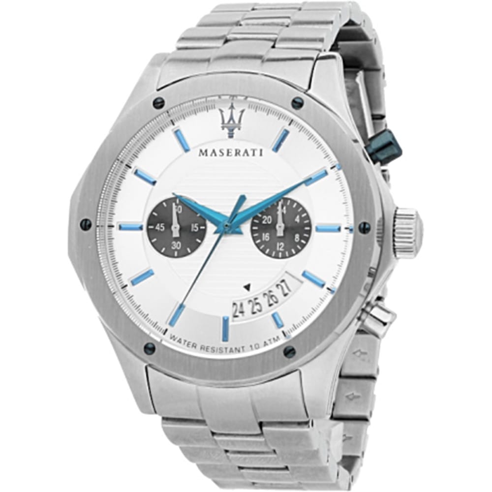 Maserati Circuito Chronograph Silver Dial Silver Steel Strap Watch For Men - R8873627005