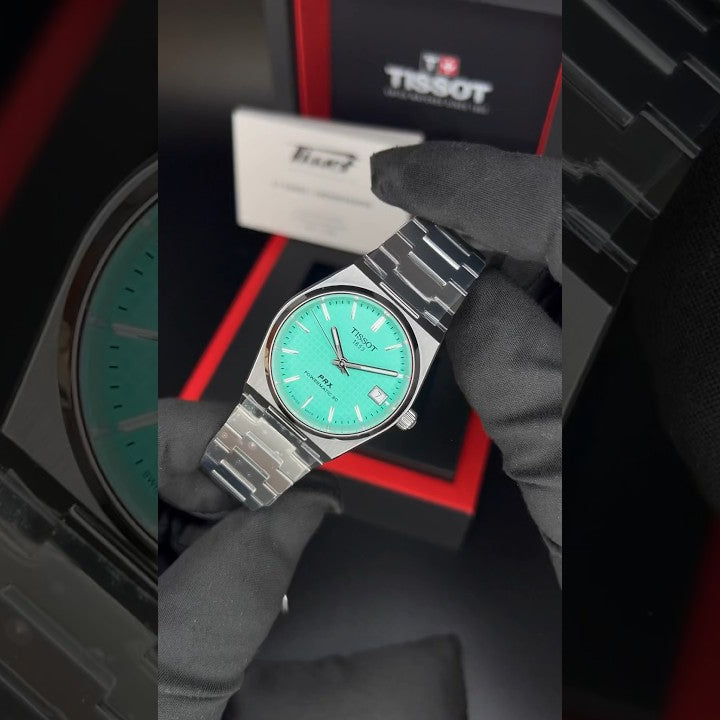 Tissot PRX Powermatic 80 Light Green Dial Silver Steel Strap Watch for Men - T137.207.11.091.01