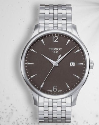 Tissot T Classic Tradition Grey Dial Silver Steel Strap Watch For Men - T063.610.11.067.00