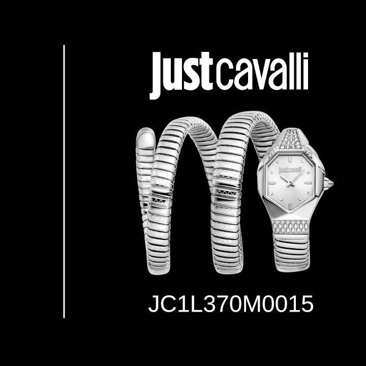 Just Cavalli Ambra Silver Dial Silver Steel Strap Watch for Women - JC1L370M0015