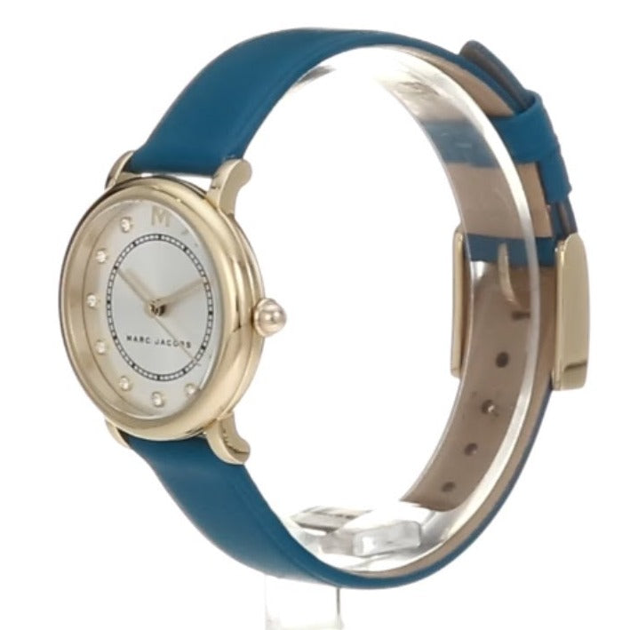 Marc Jacobs Roxy Silver Dial Green Leather Strap Watch for Women - MJ1633