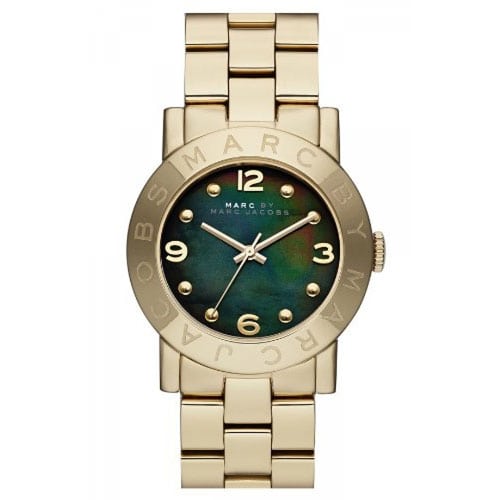 Marc Jacobs Amy Black Dial Gold Steel Strap Watch for Women - MBM3273