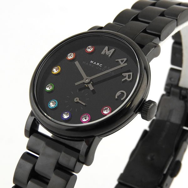 Marc Jacobs Baker Black Dial Black Steel Strap Watch for Women - MBM3425