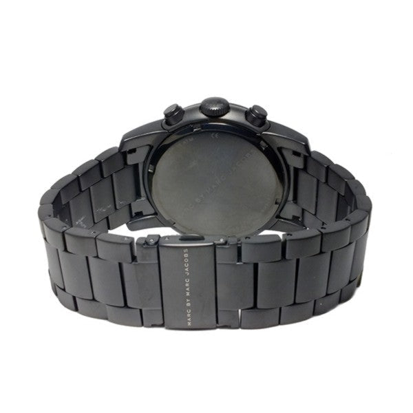 Marc Jacobs Larry Chronograph Black Dial Black Steel Strap Watch for Men - MBM5052