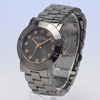 Marc Jacobs Rock Crystal Grey Dial Grey Steel Strap Watch for Women - MBM8596