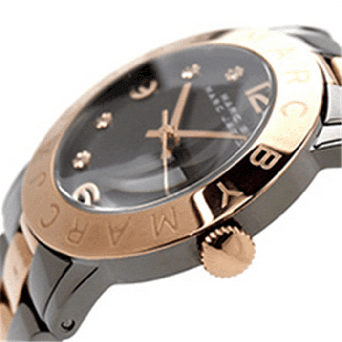 Marc Jacobs Amy Grey Dial Two Tone Steel Strap Watch for Women - MBM8597
