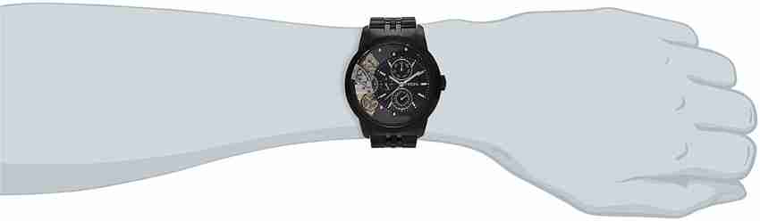 Fossil Townsman Mechanical Black Dial Black Steel Strap Watch for Men -  ME1136