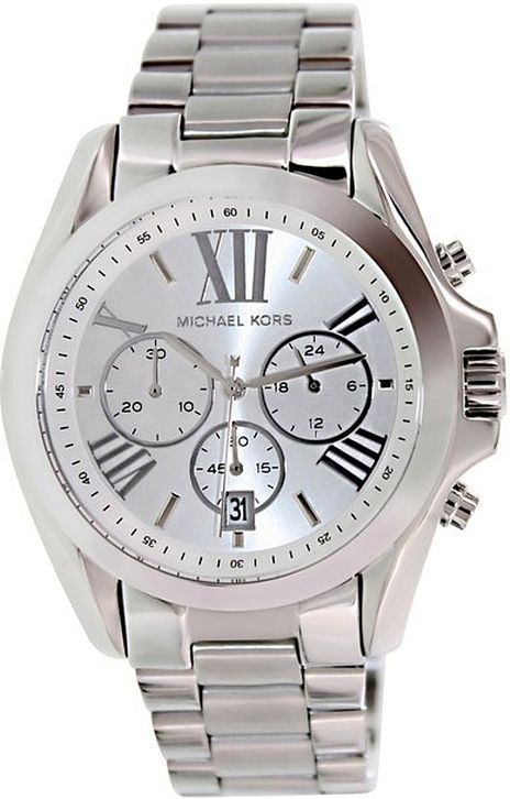 Michael Kors Bradshaw Chronograph Silver Dial Silver Steel Strap Watch for Men - MK5535