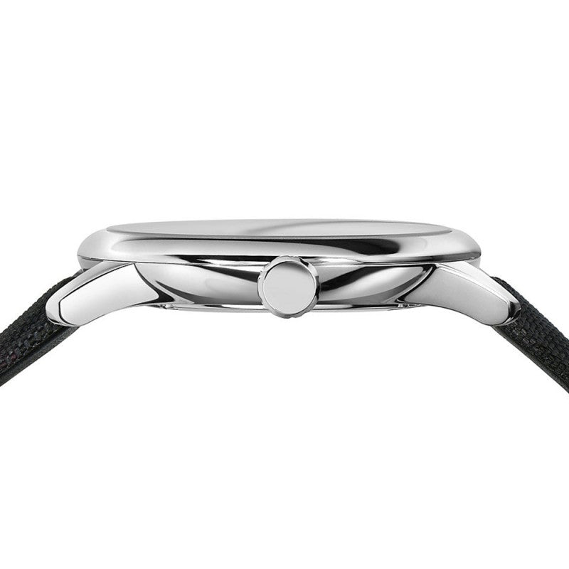 Burberry Classic Round Cream Dial Black Leather Strap Watch for Men - BU10008