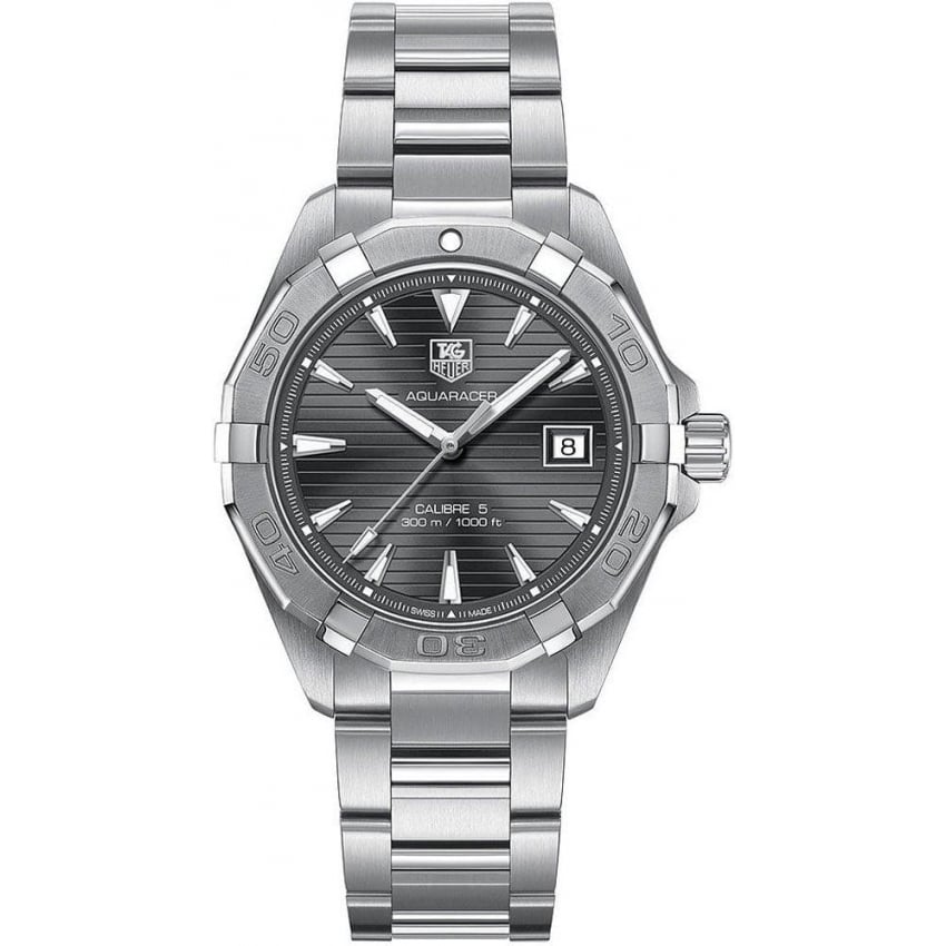 Tag Heuer Aquaracer Automatic Anthracite Grey Dial Silver Steel Strap Watch for Men - WAY2113.BA0928