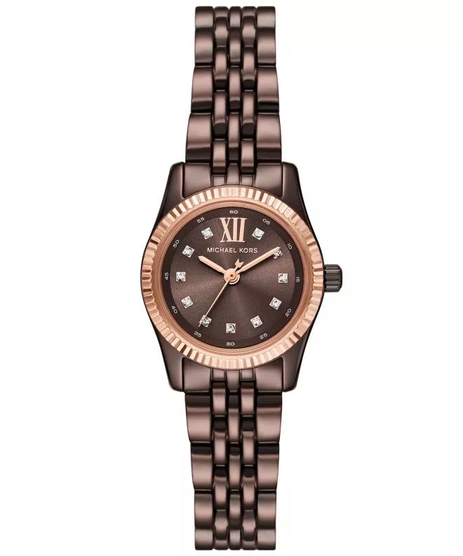 Michael Kors Lexington Three-Hand Brown Dial Brown Steel Strap Watch for Women - MK4844