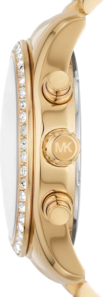 Michael Kors Lexington Mother of Pearl White Dial Gold Steel Strap Watch For Women - MK7241