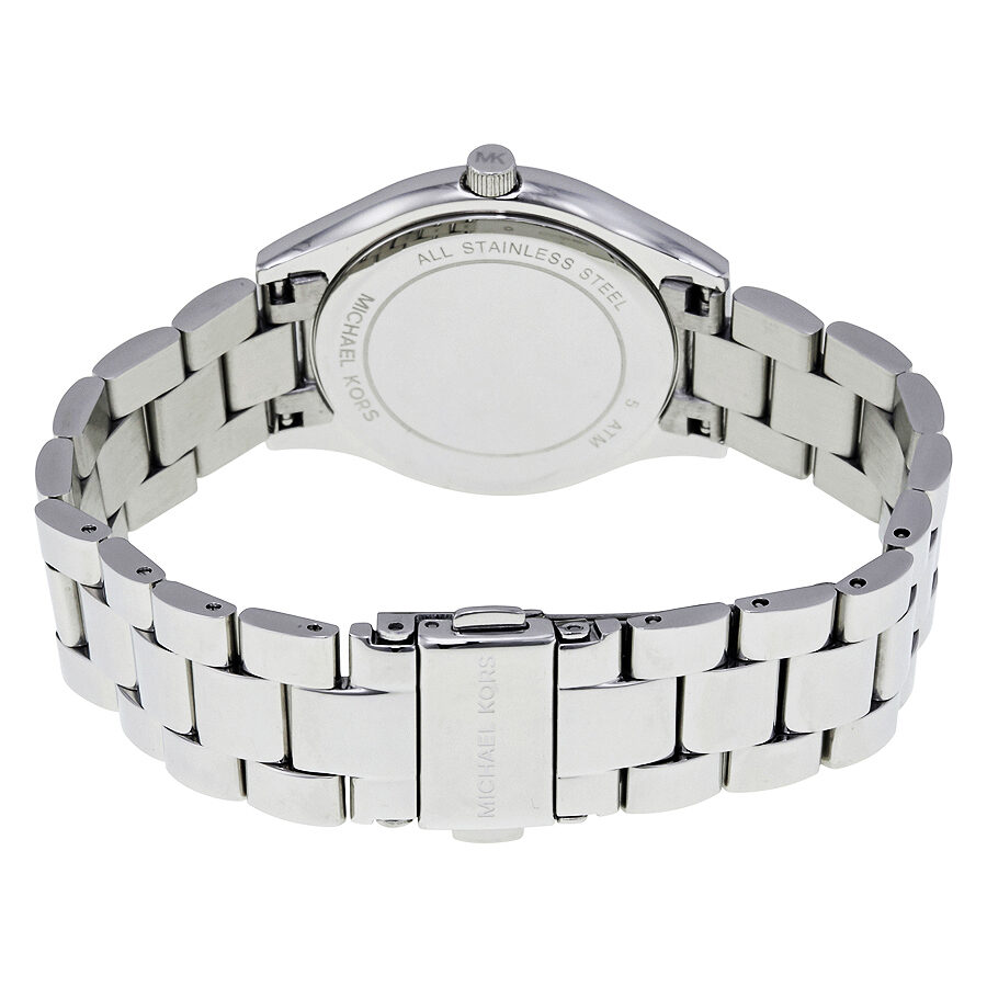 Michael Kors Mini Slim Runway Silver Dial Silver Steel Strap Watch for Women - MK3548