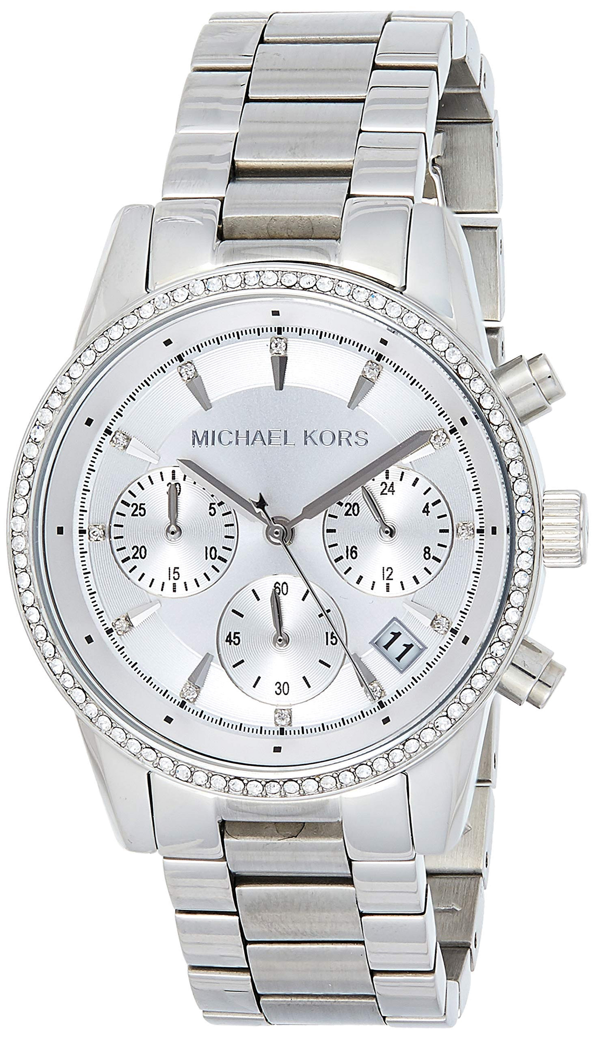 Michael Kors Ritz Silver Dial Silver Steel Strap Watch for Women - MK6428