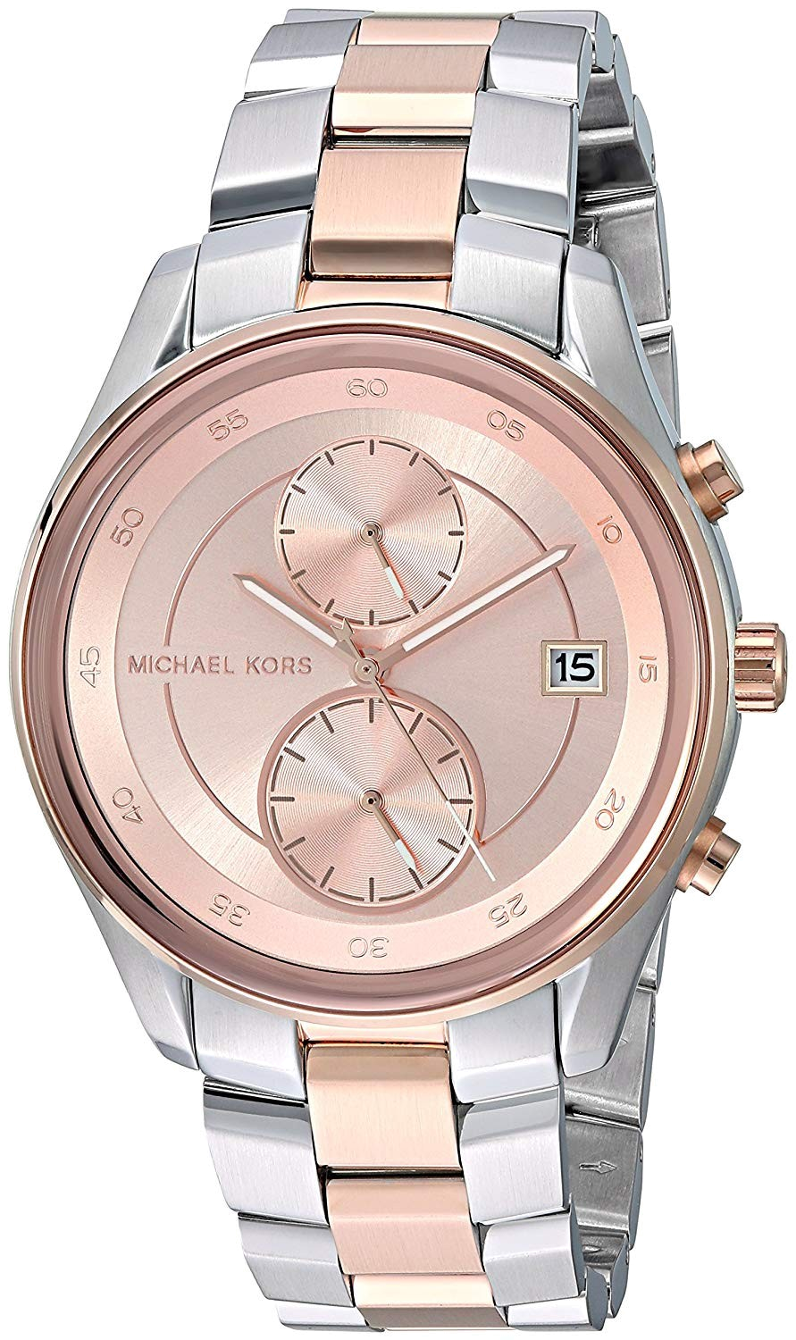 Michael Kors Blair Quartz Analog Rose Gold Dial Two Tone Steel Strap Watch For Women - MK6498