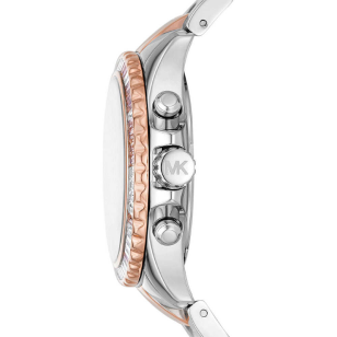 Michael Kors Everest Chronograph White Dial Two Tone Steel Strap Watch For Women - MK7214