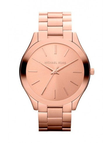 Michael Kors Slim Runway Rose Gold Dial Rose Gold Steel Strap Watch for Women - MK3197
