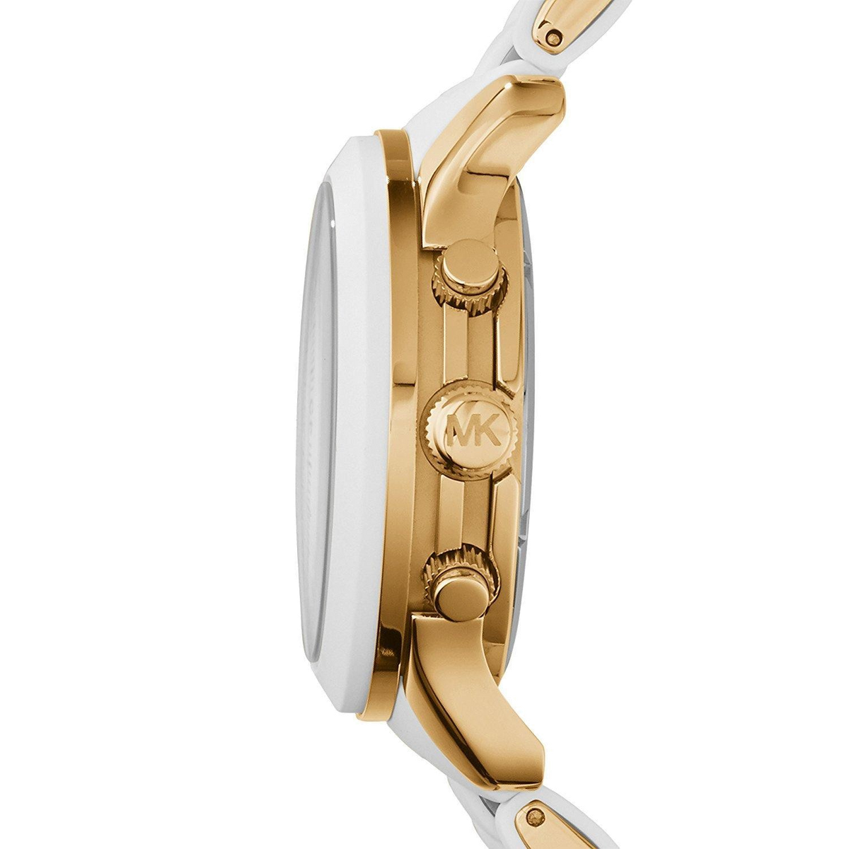 Michael Kors Runway Chronograph White Dial White Steel Strap Watch for Women - MK5145