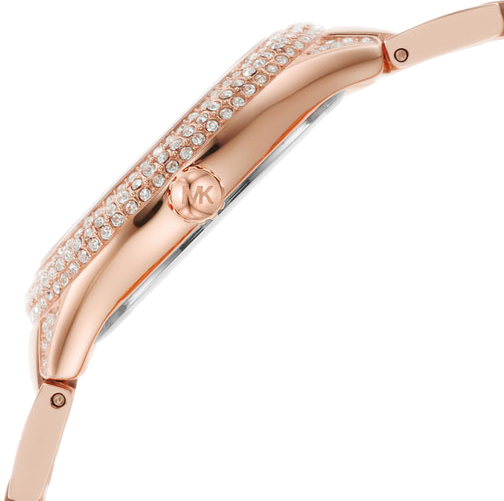 Michael Kors Sylvia Mother Of Pearl Dial Rose Gold Steel Strap Watch for Women - MK4656