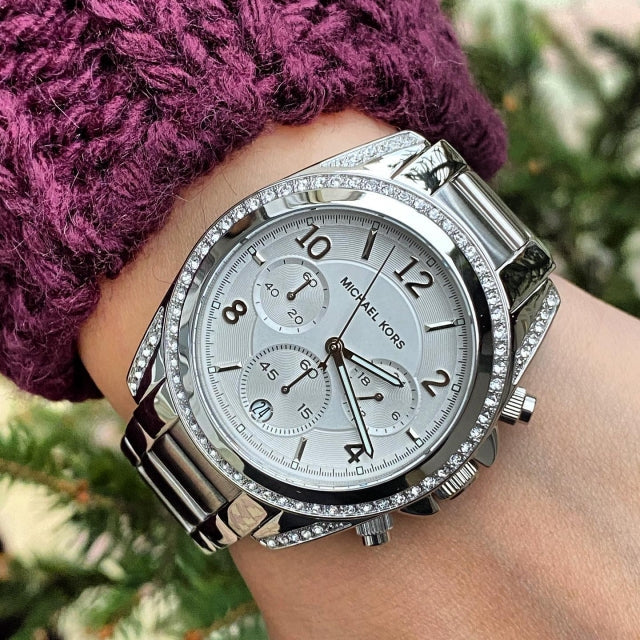Michael Kors Blair Silver Dial Silver Steel Strap Watch for Women - MK5165