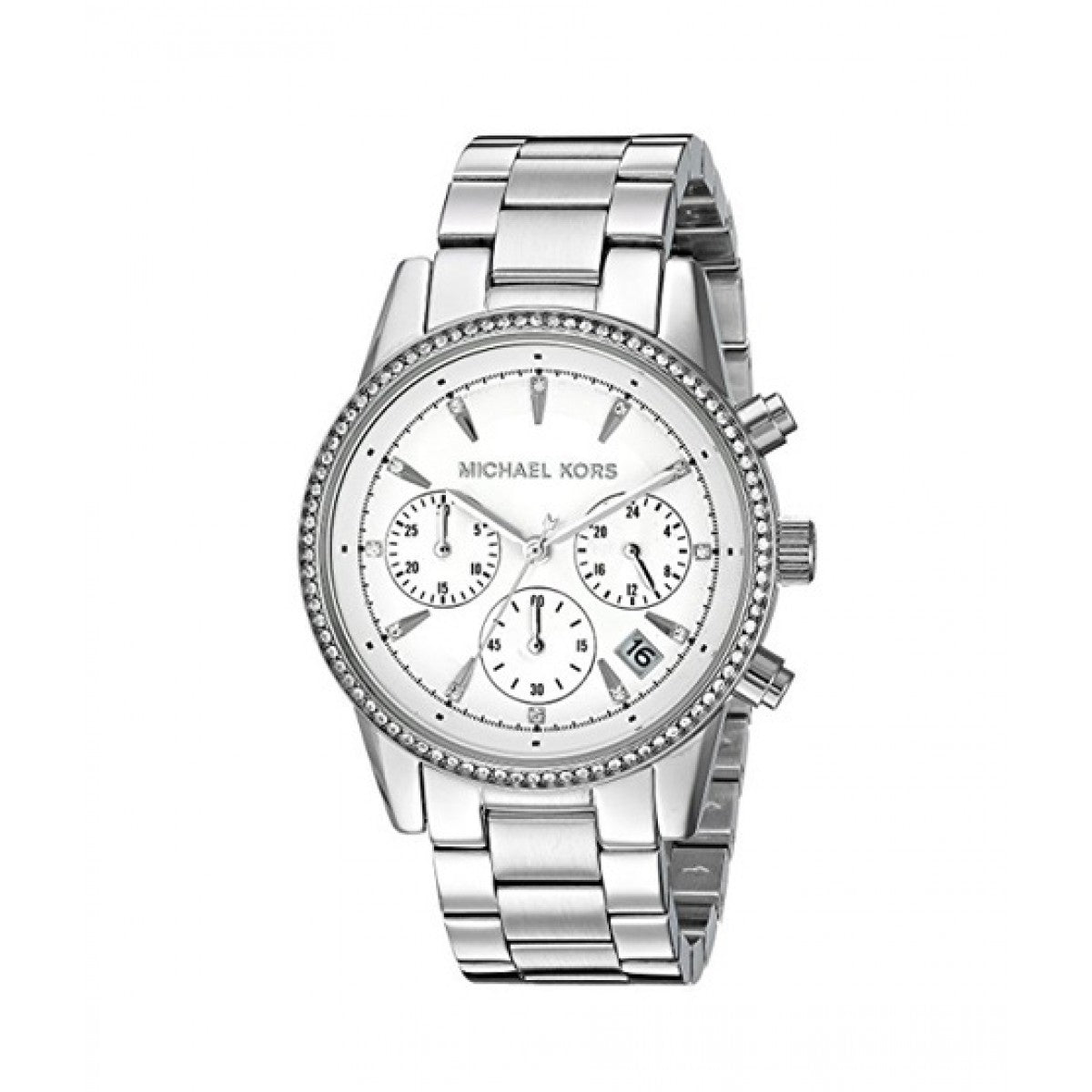 Michael Kors Ritz Silver Dial Silver Steel Strap Watch for Women - MK6428
