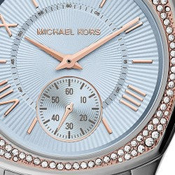 Michael Kors Bryn Quartz Blue Dial Two Tone Steel Strap Watch For Women - MK6136