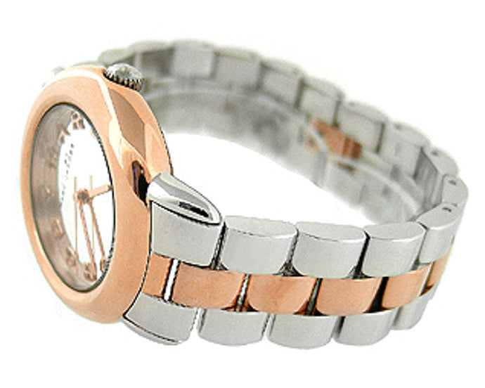 Marc Jacobs Marc Silver Dial Two Tone Steel Strap Watch for Women- MBM3170