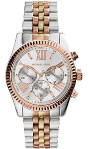 Michael Kors Lexington Chronograph Silver Dial Two Tone Steel Strap Watch for Women - MK5735