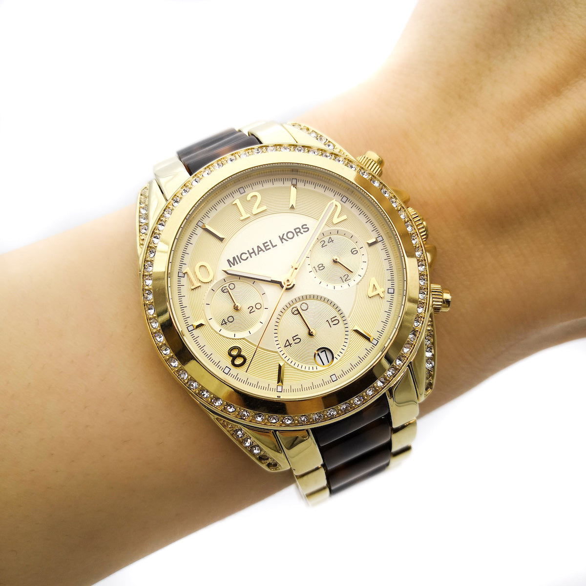 Michael Kors Blair Gold Dial Two Tone Steel Strap Watch for Women - MK6094