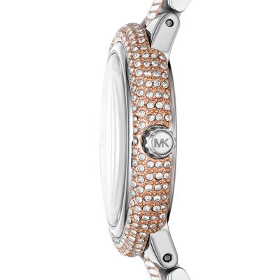Michael Kors Taryn Quartz White Dial Two Tone Steel Strap Watch For Women - MK4461