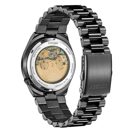Citizen Tsuyosa Automatic Camouflage Black Dial Black Steel Strap Watch For Men - NJ0155-87E