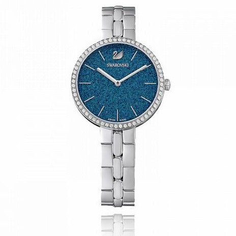 Swarovski Cosmopolitan Blue Dial Silver Steel Strap Watch for Women - 5517790