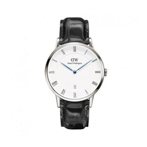 Daniel Wellington Dapper Reading White Dial Black Leather Strap Watch For Men - DW00100108
