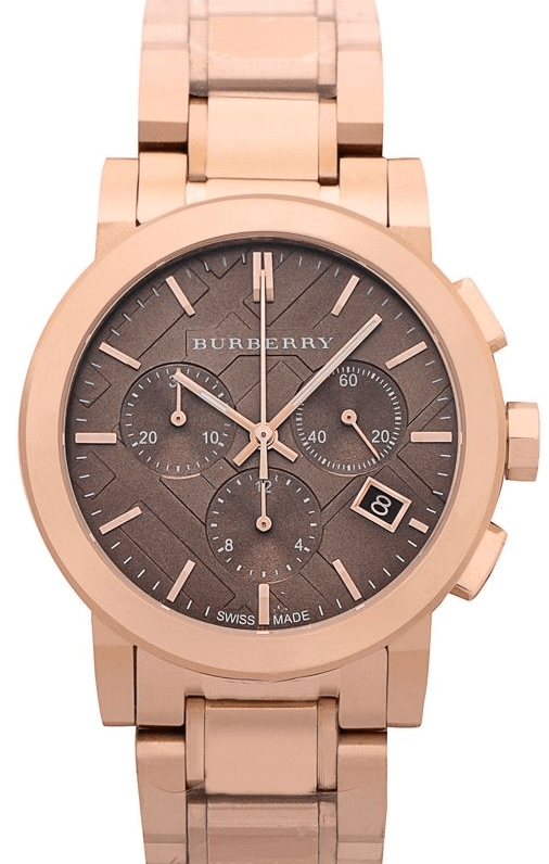 Burberry The City Grey Dial Rose Gold Steel Strap Unisex Watch - BU9754